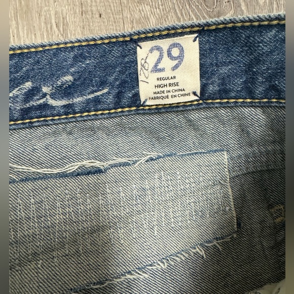 NWT Free People Lived in Blue Denim Pioneer Slim High Waisted Jeans size 29/8 - Picture 4 of 5